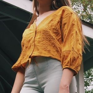 FREE PEOPLE gold top size S